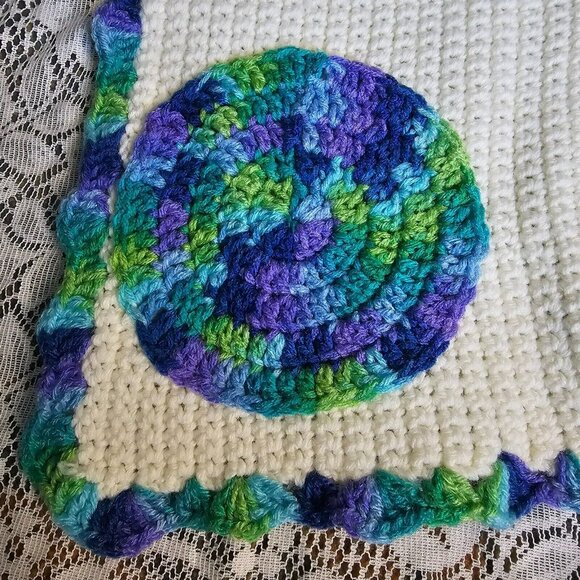 Handmade Granny Square Circles Crochet Afghan Baby Lap Blanket Throw 32x42" - Picture 3 of 7
